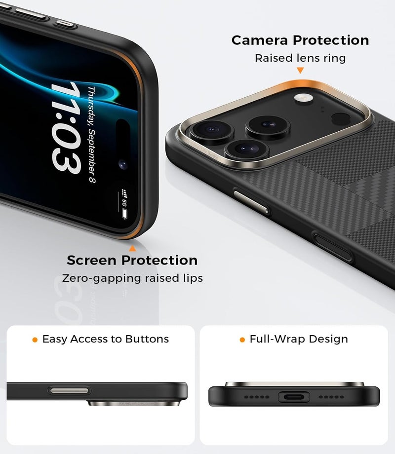 بينكس جراب Benks المميز لهاتف iPhone 17 Pro Max بتصميم فني كامل، متوافق مع زر التحكم بالكاميرا، ومتوافق مع MagSafe، جراب حماية عسكري مصنوع من ألياف كيفلر من دوبونت - Image 2